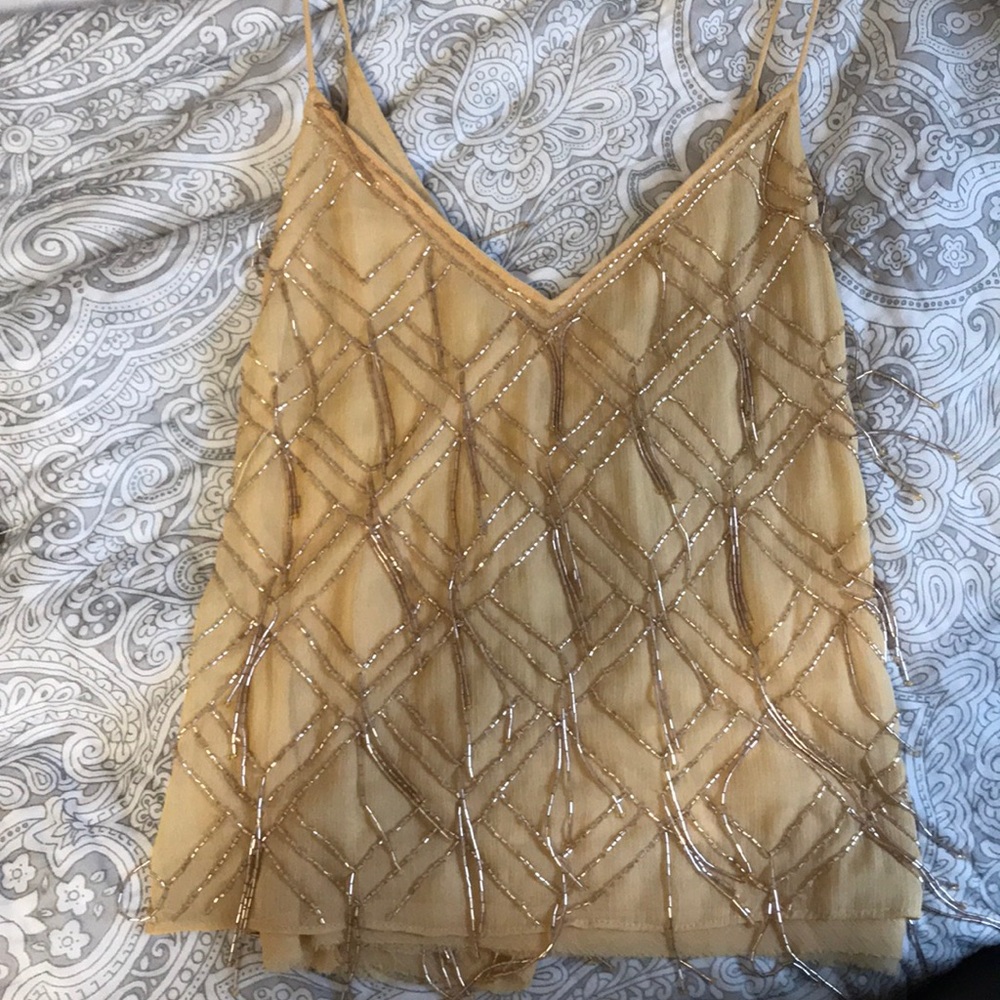 Gold Free People sequin tank